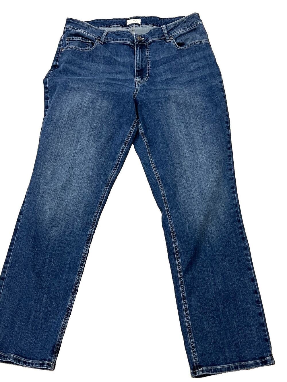 m jeans by maurices Womens 18W High Rise Curvy Bootcut Jeans Dark Wash Stretch